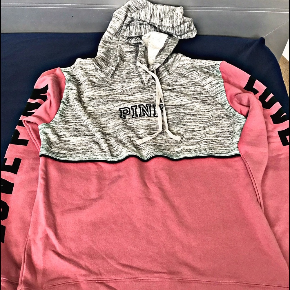 VS Pink Soft Begonia Pullover Hoodie and Gym Pants
